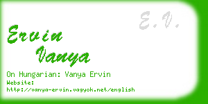 ervin vanya business card